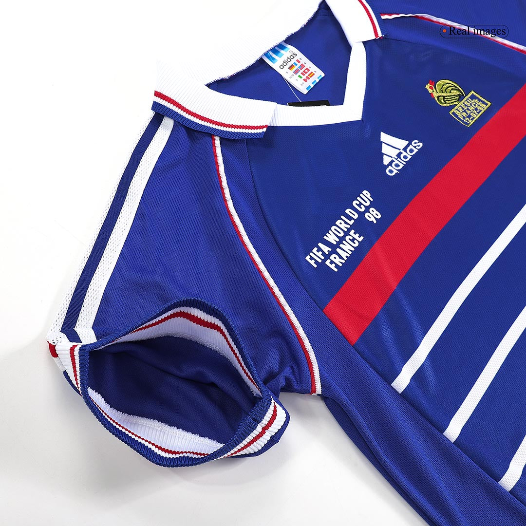 Retro ZIDANE #10 Frankrike Hemma fotbollströjor 1998 - World Cup