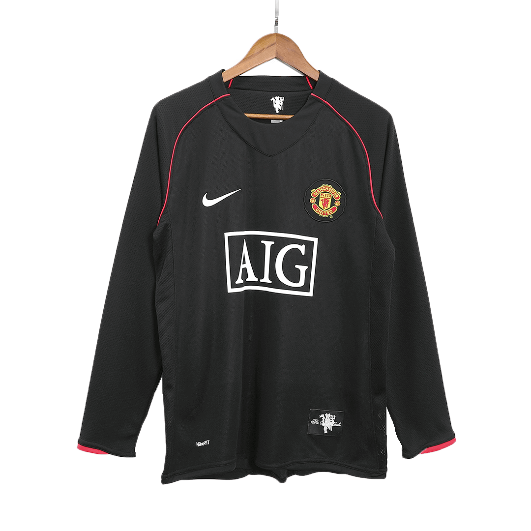 Retro Manchester United Borta Fotbollströja 2007/08 långärmad