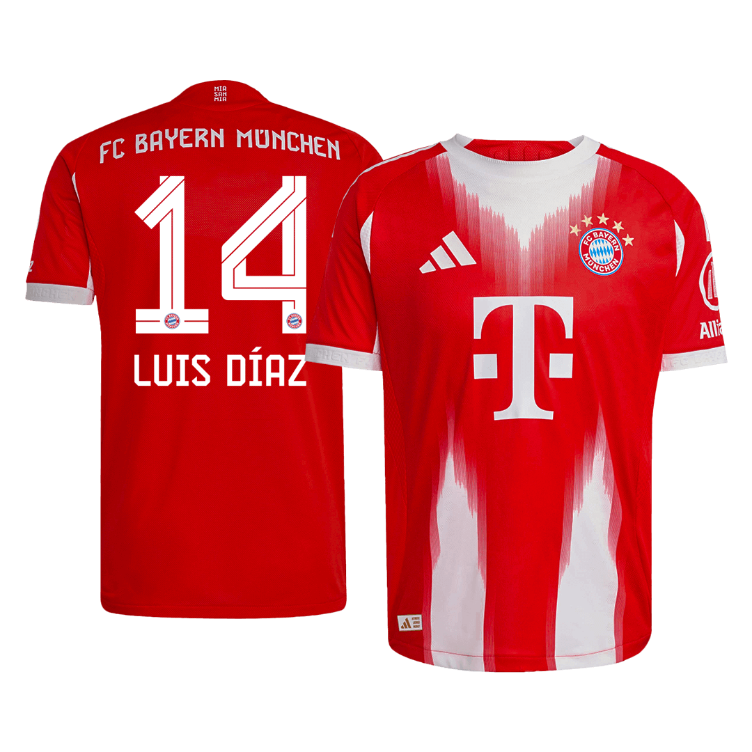 LUIS DÍAZ #14 Bayern Munich Tröja 2025/26 Hemma Autentisk