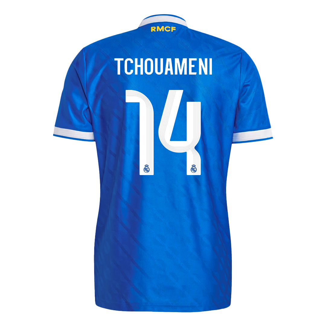 Real Madrid Tröja TCHOUAMENI #14 2025/26 Tredje Autentisk Blå