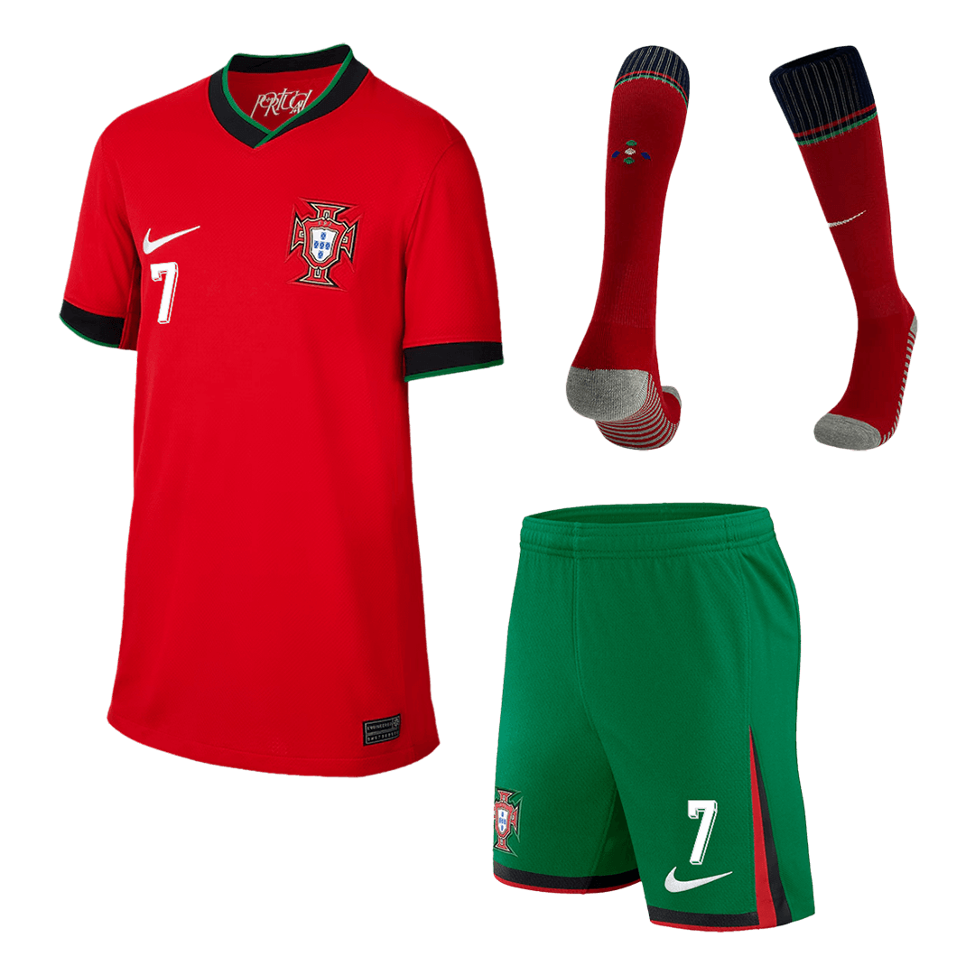 Portugal Hemma Fotbollströja RONALDO #7 Euro 2024 
Fotbollssats Barn