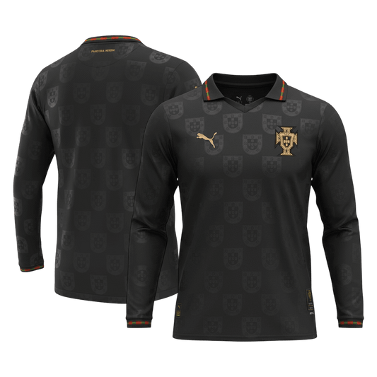 Portugal Tröja 2026 Långärmad Svart-1