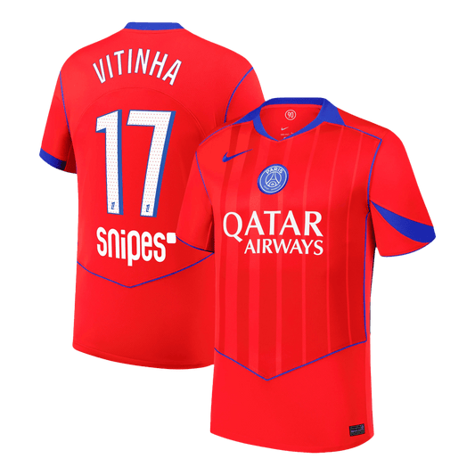 PSG Tröja VITINHA #17 2025/26 Tredje Röd-1