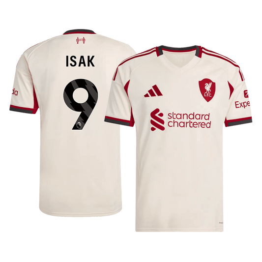 Liverpool Tröja ISAK #9 2025/26 Borta Vit-1