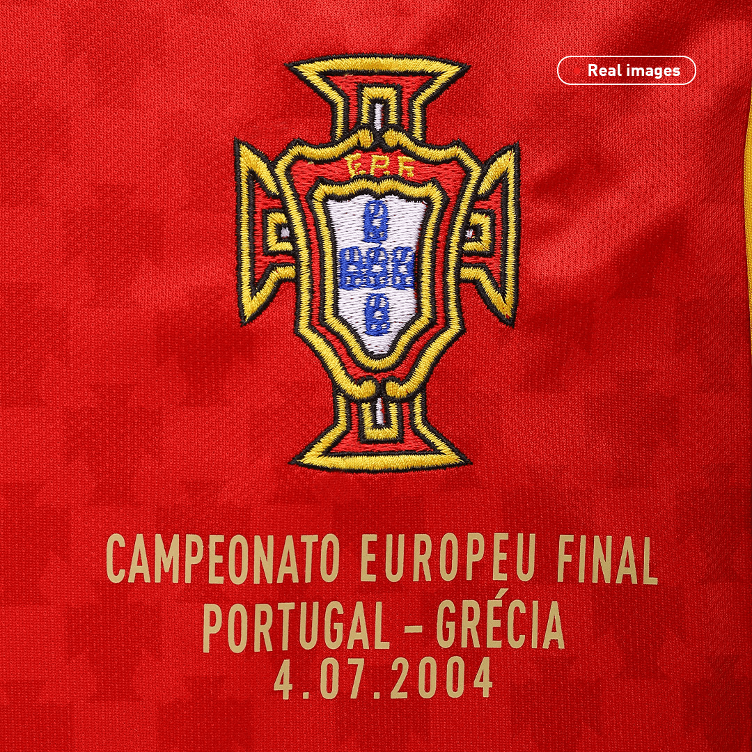 Portugal Hemma Fotbollströjor Euro 2004 Retro Final