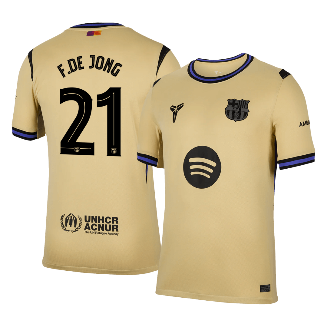 Barcelona Tröja F.DE JONG #21 2025/26 Borta Gul - UCL