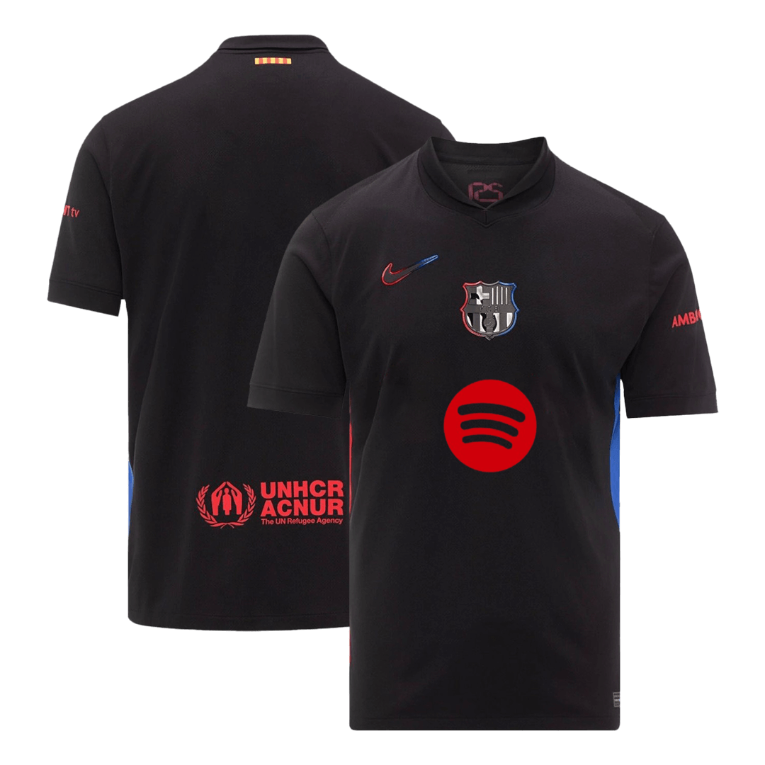 Barcelona Borta Fotbollströja 2024/25 - Spotify-logotyp utan text