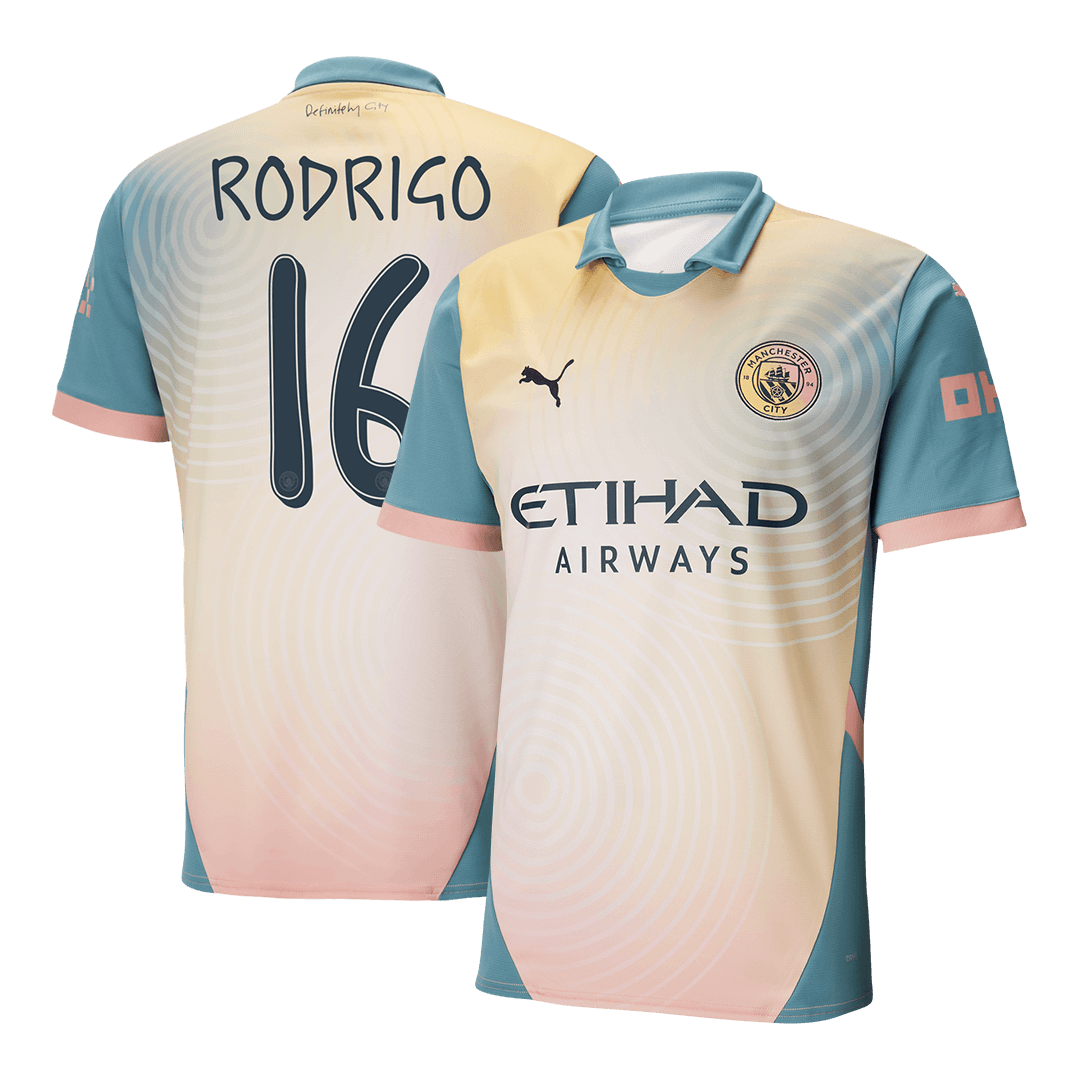 Manchester City Fjärde borta Fotbollströja RODRIGO #16 2024/25 - Definitely City