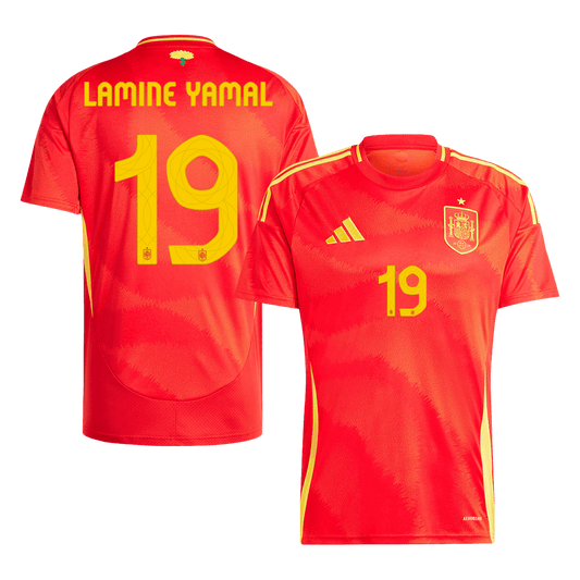 LAMINE YAMAL #19 Spanien Hemma Fotbollströjor Euro 2024-1