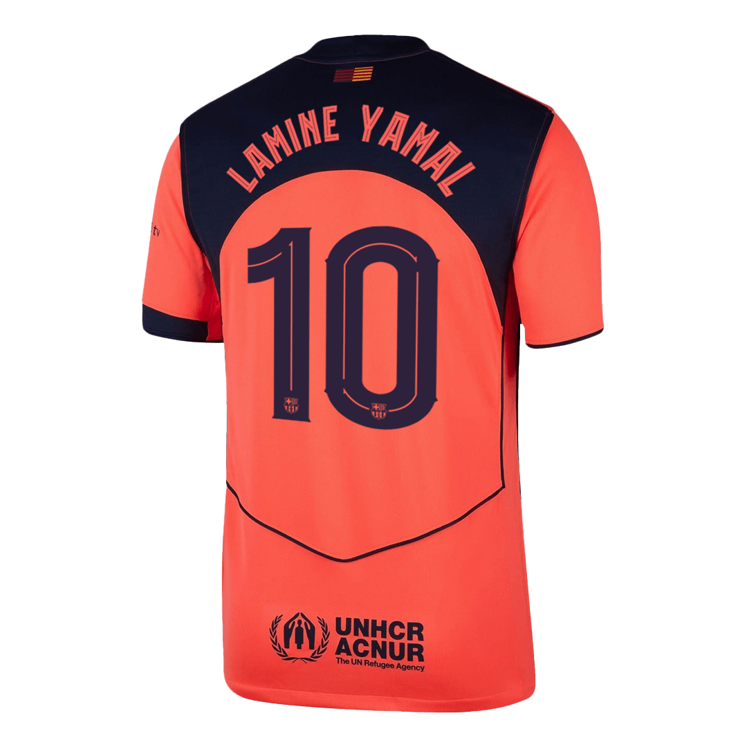 Barcelona Tröja LAMINE YAMAL #10 2025/26 Tredje Orange - UCL