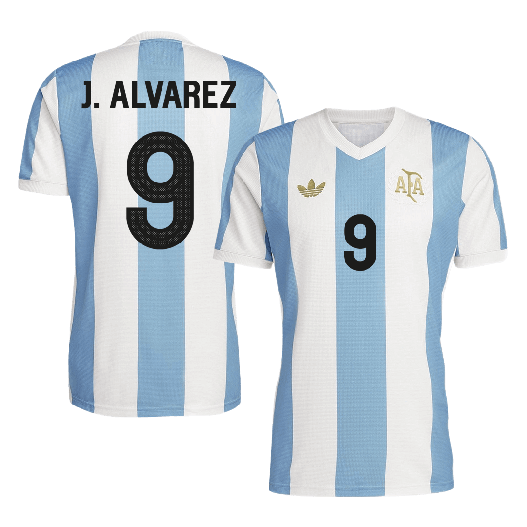 J.ALVAREZ #9 Argentina Fotbollströjor 2024 50-årsjubileum