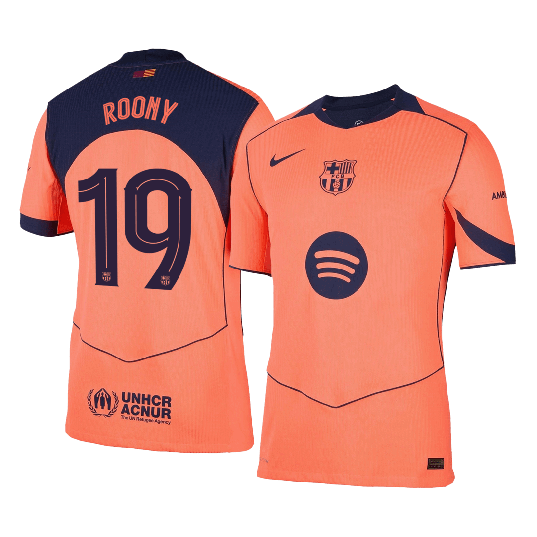 Barcelona Tröja ROONY #19 2025/26 Tredje Autentisk Orange - UCL