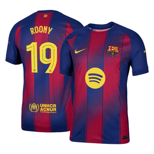 Barcelona Tröja ROONY #19 2025/26 Hemma Röd/Blå - UCL-1