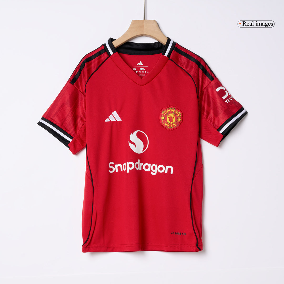 Manchester United Tröja 2025/26 Hemmaställ Röd Barn