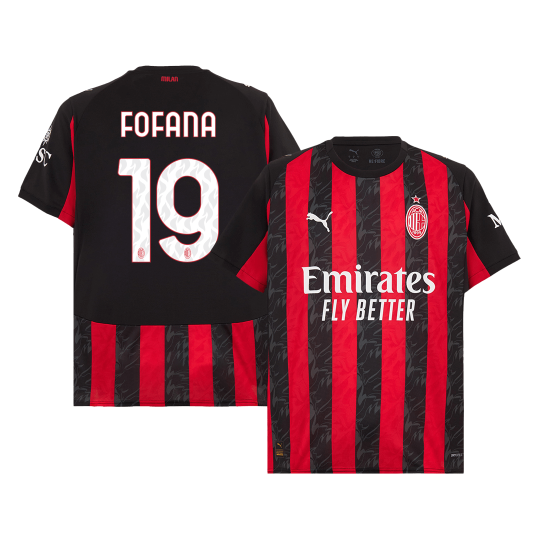 FOFANA #19 AC Milan Tröja 2025/26 Hemma Premium Röd & Svart