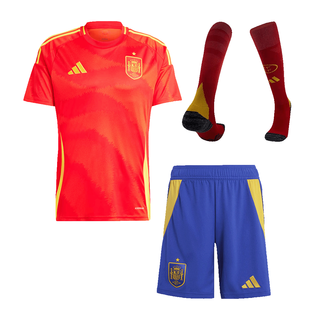 Spanien Hemma Fotbollströja Euro 2024 Fotbollssats