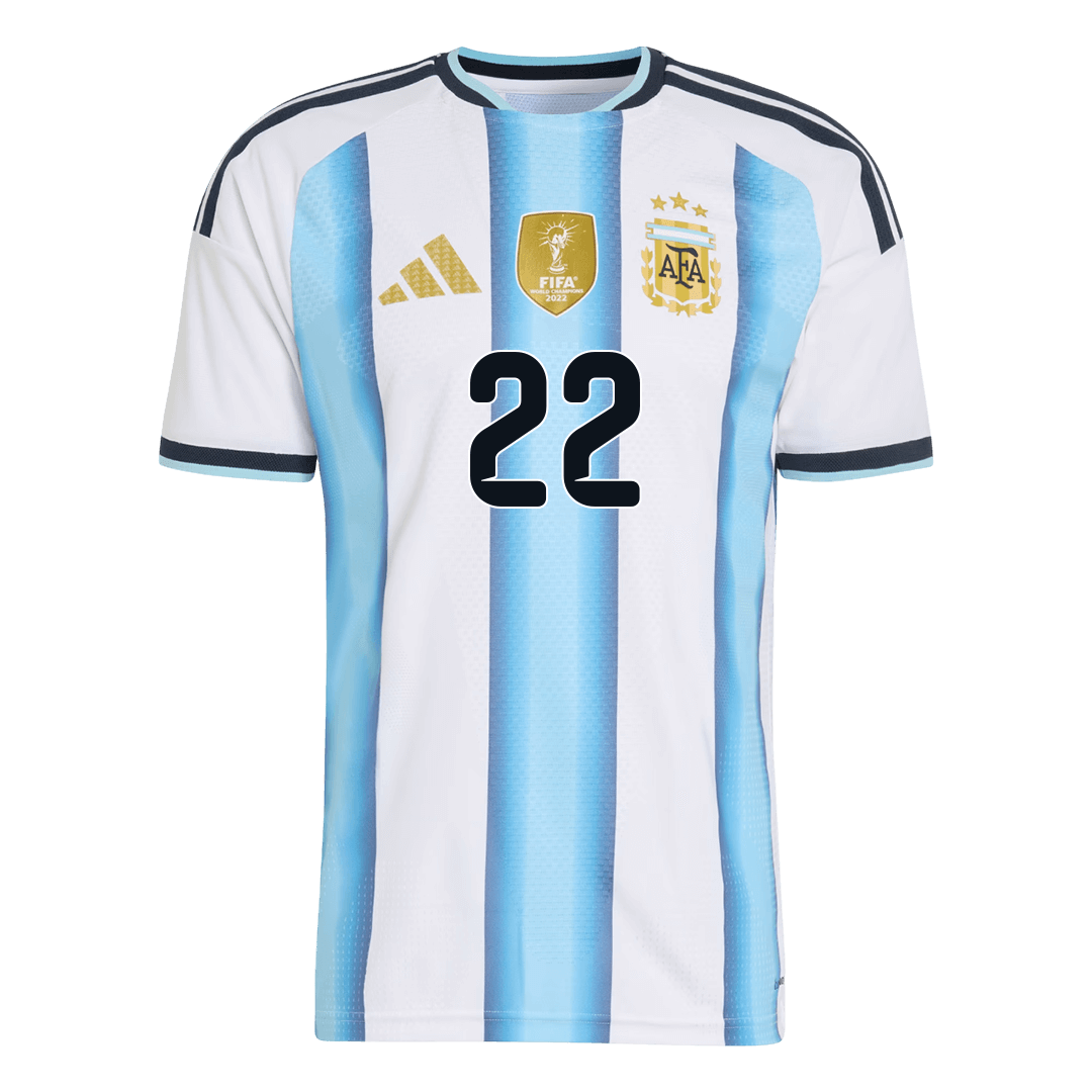 Argentina Tröja L.MARTÍNEZ #22 2026 Hemma Autentisk Blå & Vit - World Cup 2026