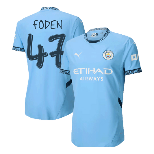 Manchester City Hemma Fotbollströja FODEN #47 2024/25 Autentisk - UCL-1
