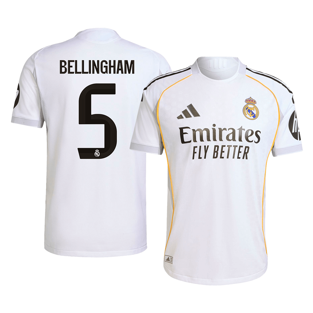 BELLINGHAM #5 Real Madrid Hemma Fotbollströjor 2025/26 Autentisk