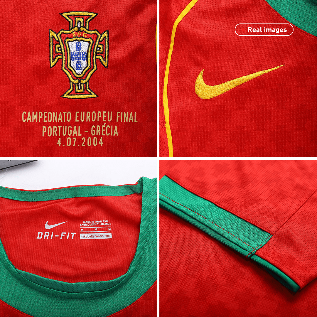 Portugal Hemma Fotbollströjor Euro 2004 Retro Final