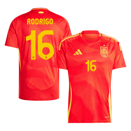 RODRIGO #16 Spanien Hemma Fotbollströjor Euro 2024-1