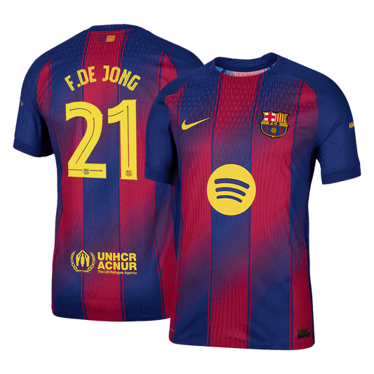 F.DE JONG #21 Barcelona Tröja 2025/26 Hemma Autentisk - UCL-1