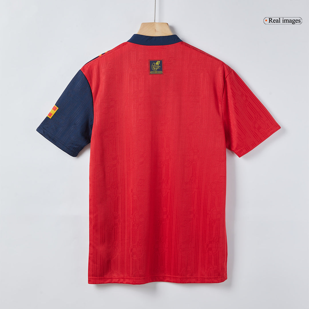 Spanien Hemma Fotbollströjor 1996 Retro