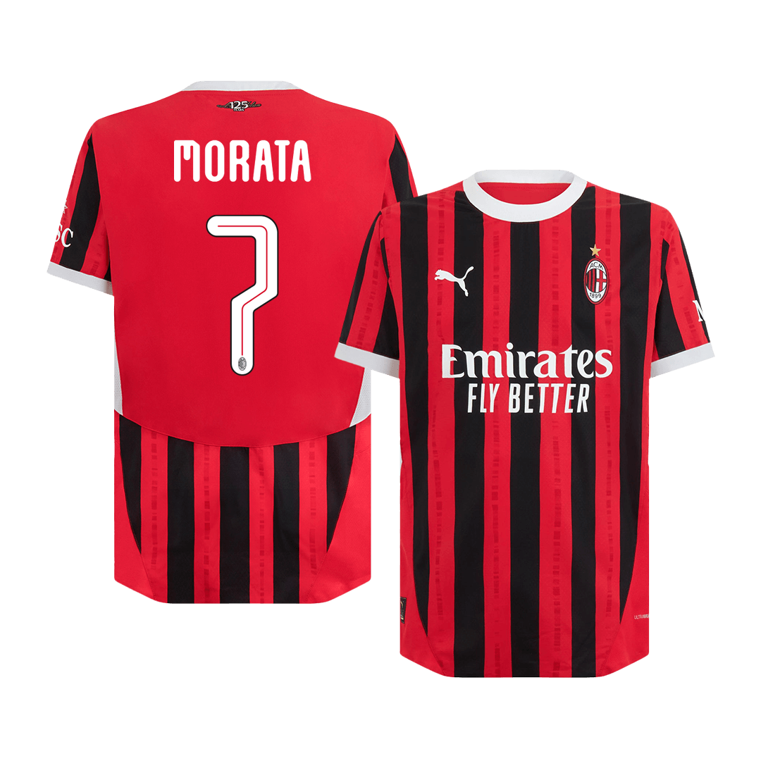 AC Milan Hemma Fotbollströja MORATA #7 2024/25 Autentisk - UCL