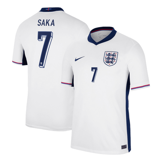 England Hemma Fotbollströjor SAKA #7 Euro 2024
 Premium