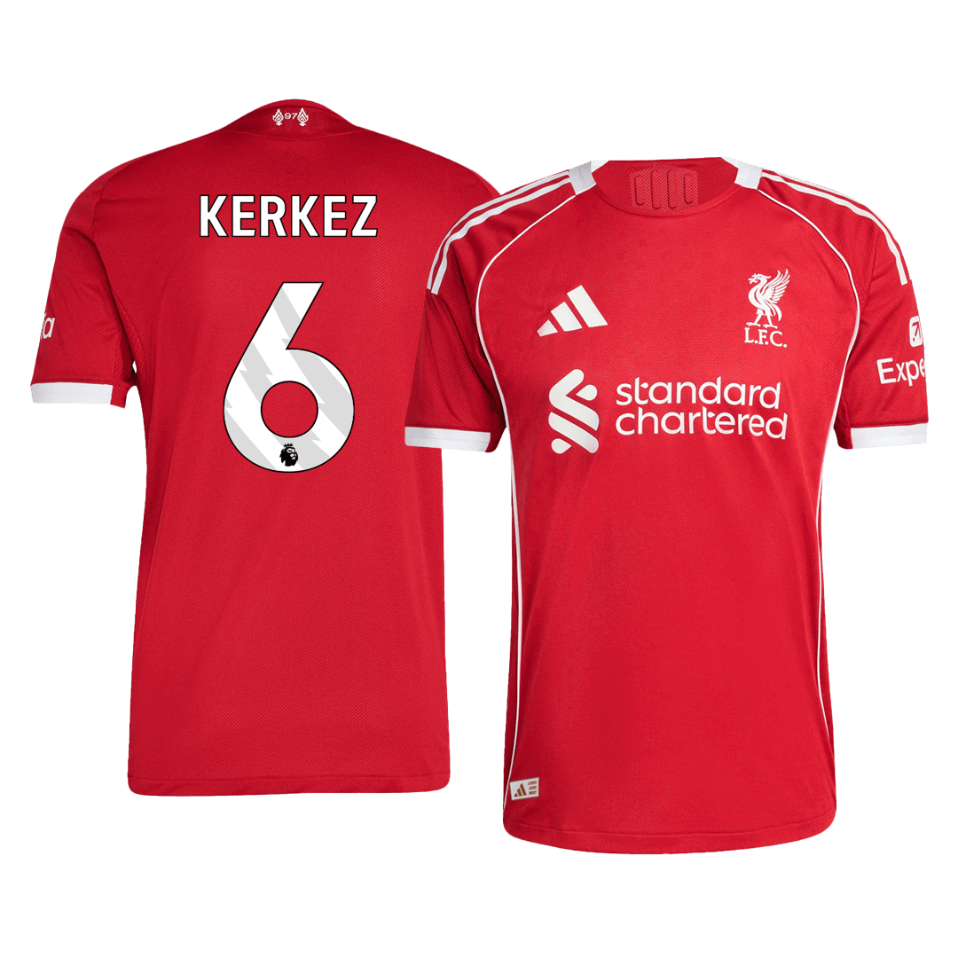 KERKEZ #6 Liverpool Tröja 2025/26 Hemma Autentisk
