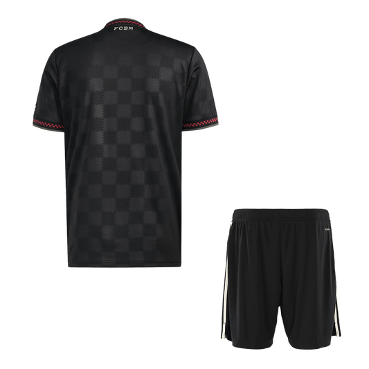 Bayern Munich Third Away Soccer Jersey Kit(Jersey+Shorts)  2025/26 Black-1