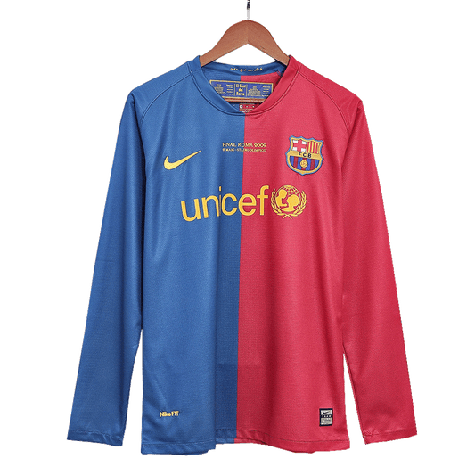 Retro Barcelona Hemma Fotbollströja A.INIESTA #8 2008/09 långärmad - UCL Final-1
