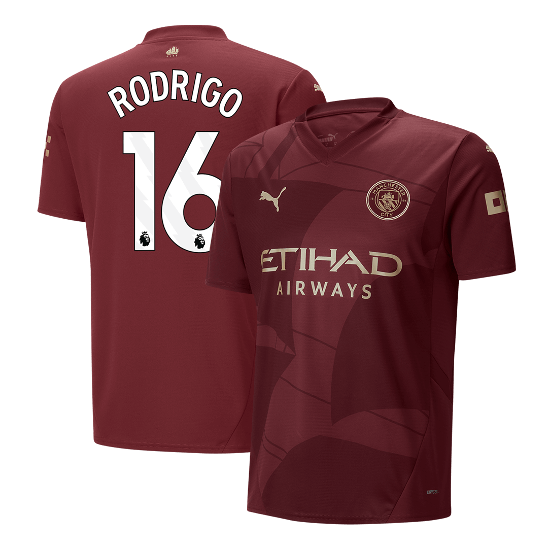 Manchester City Tredjeställ Fotbollströja RODRIGO #16 2024/25