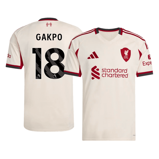 Liverpool Tröja GAKPO #18 2025/26 Borta Vit-1