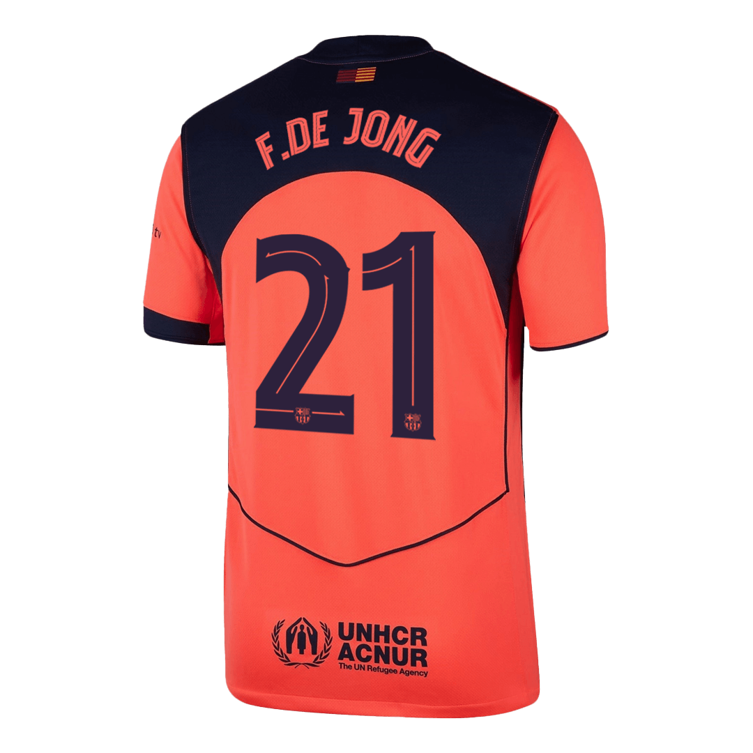 Barcelona Tröja F.DE JONG #21 2025/26 Tredje Orange - UCL