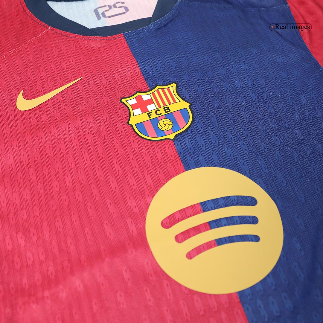 Barcelona Hemma Fotbollströja 2024/25 Autentisk - 125-årsjubileum(Spotify-logotyp utan text)
