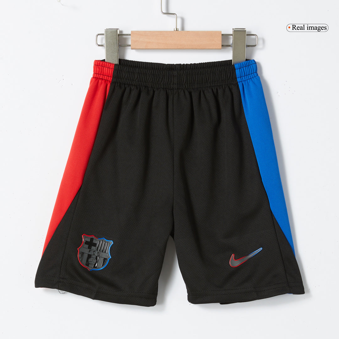 Barcelona Borta Fotbollströja 2024/25 Fotbollssats Barn - Spotify-logotyp utan text