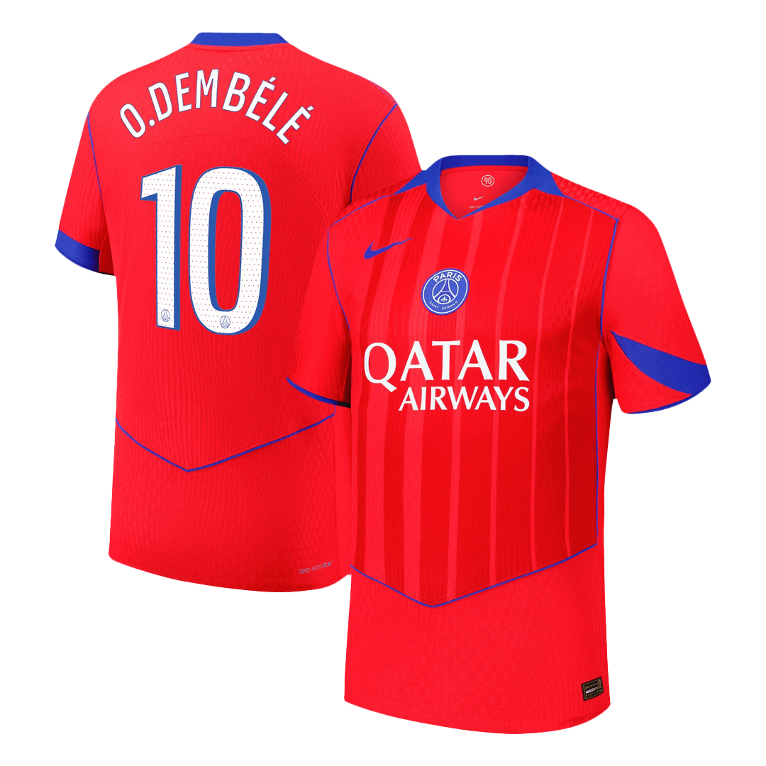 PSG Tröja O.DEMBÉLÉ #10 2025/26 Tredje Autentisk Röd