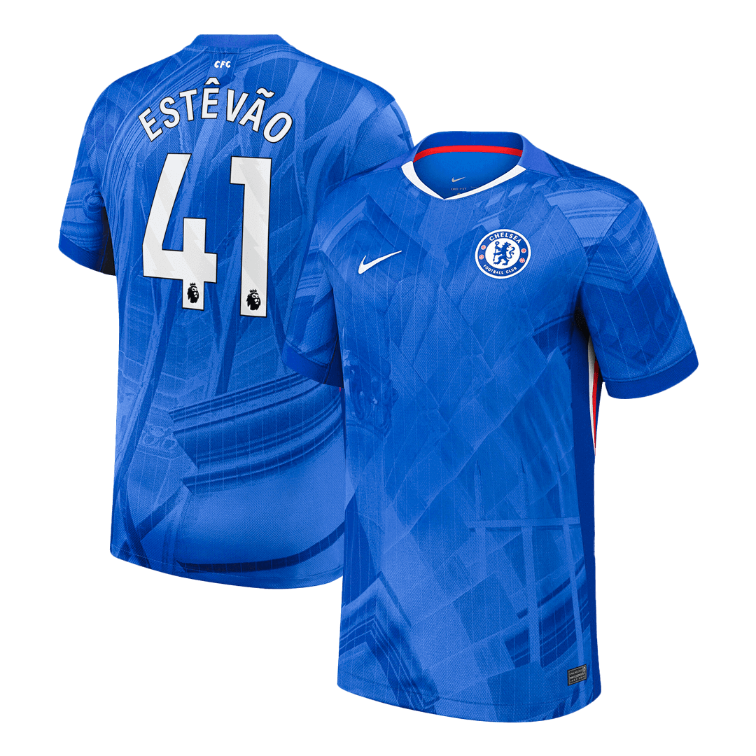ESTÊVÃO #41 Chelsea Tröja 2025/26 Hemma Premium Blå