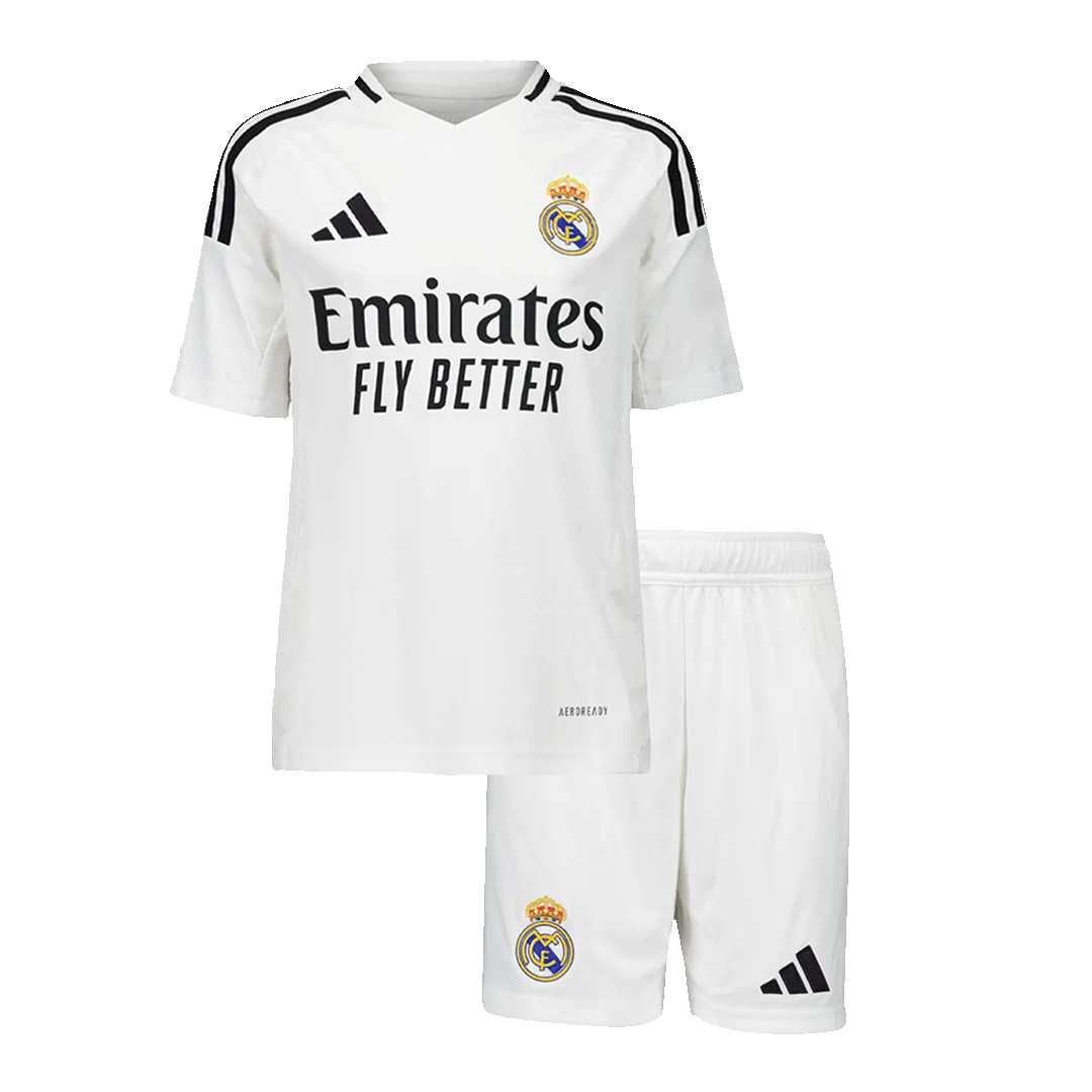 Real Madrid Hemma Fotbollströja BELLINGHAM #5 2024/25 Fotbollssats Barn Premium