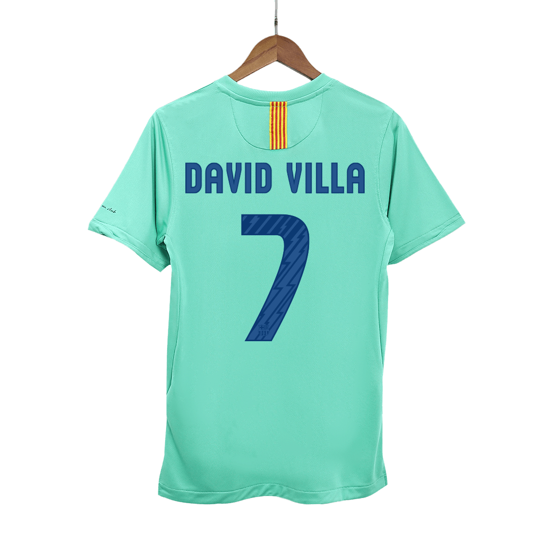 Retro Barcelona Borta Fotbollströja DAVID VILLA #7 2010/11