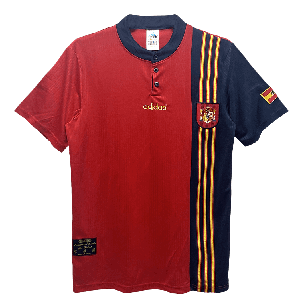 Spanien Hemma Fotbollströjor 1996 Retro