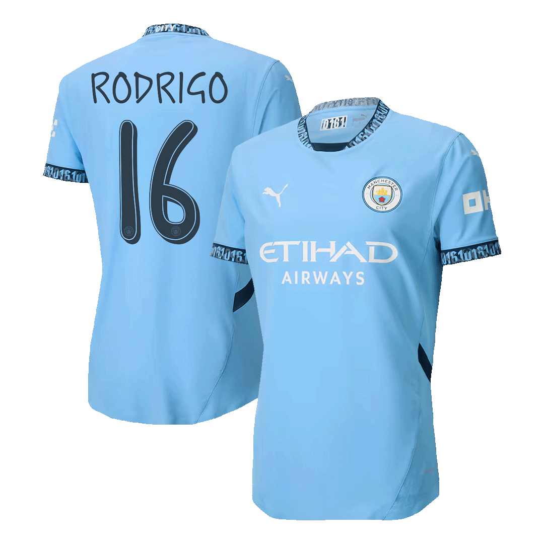 Manchester City Hemma Fotbollströja RODRIGO #16 2024/25 Autentisk - UCL