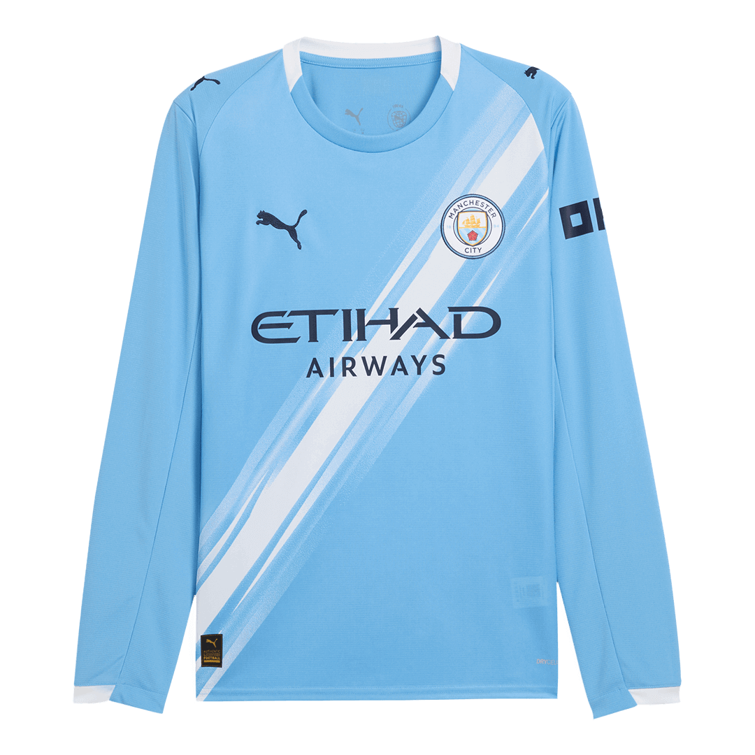 Manchester City Tröja Hemma 2025/26 Långärmad stora storlekar