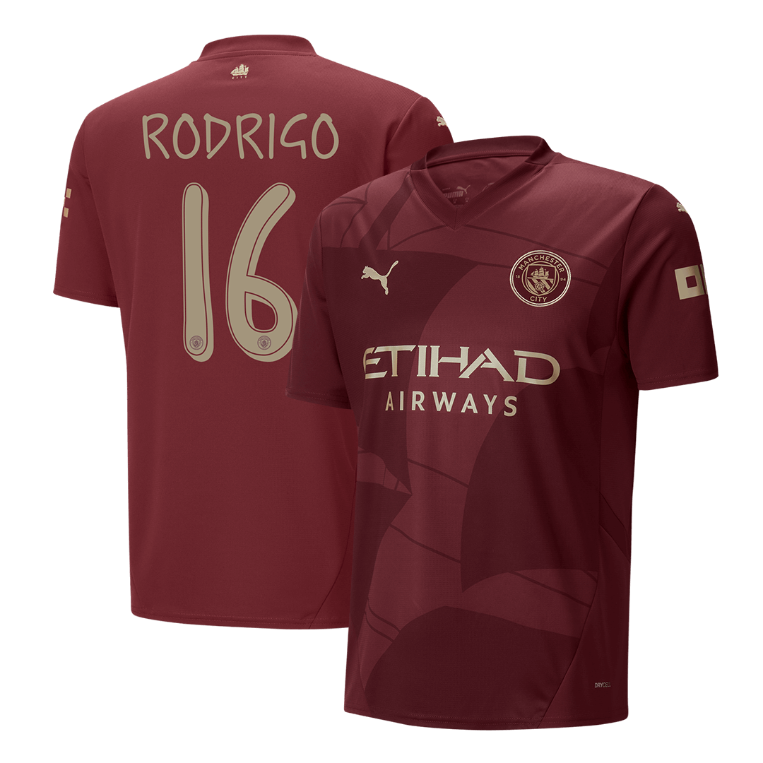 Manchester City Tredjeställ Fotbollströja RODRIGO #16 2024/25 - UCL