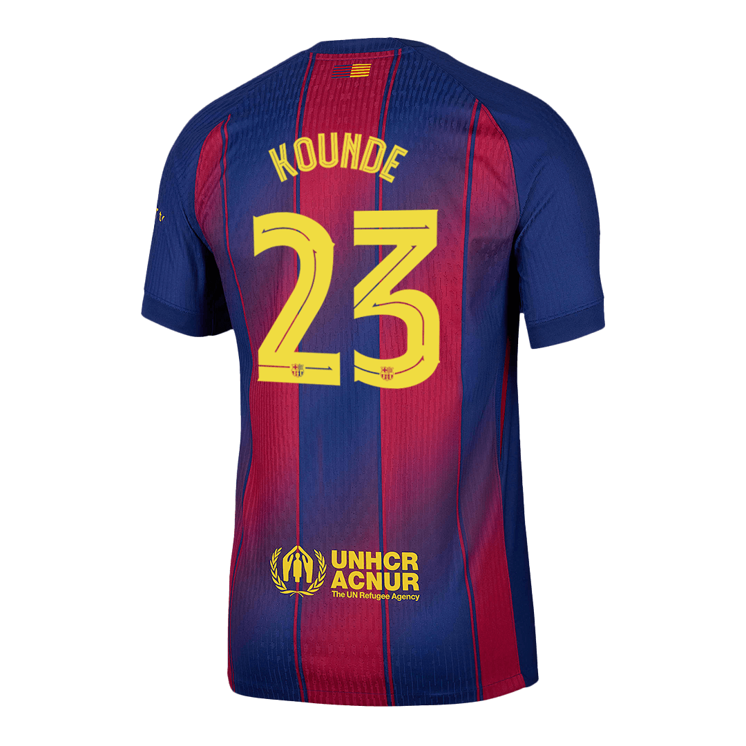 Barcelona Tröja KOUNDE #23 2025/26 Hemma Autentisk Röd & Blå - UCL