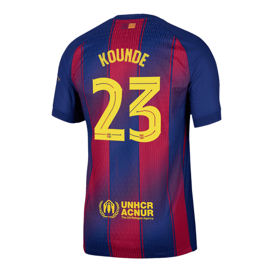 Barcelona Tröja KOUNDE #23 2025/26 Hemma Autentisk Röd & Blå - UCL