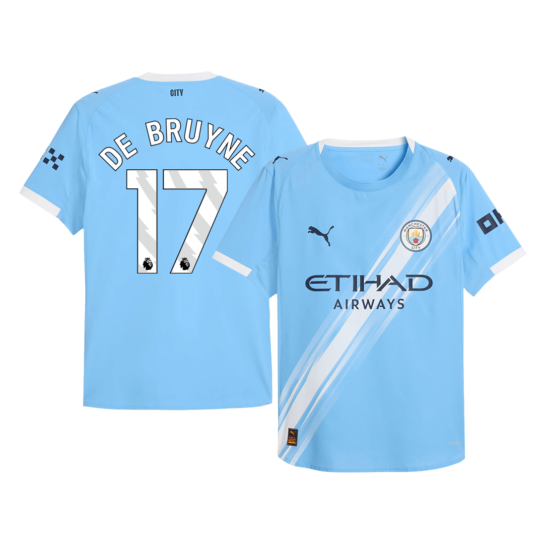 DE BRUYNE #17 Manchester City Hemma Tröja 2025/26 Autentisk