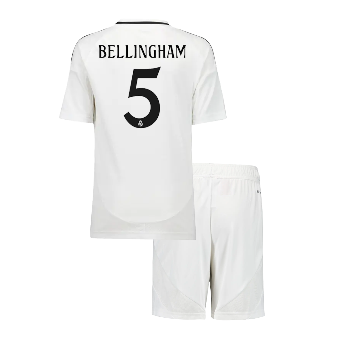 Real Madrid Hemma Fotbollströja BELLINGHAM #5 2024/25 Fotbollssats Barn Premium
