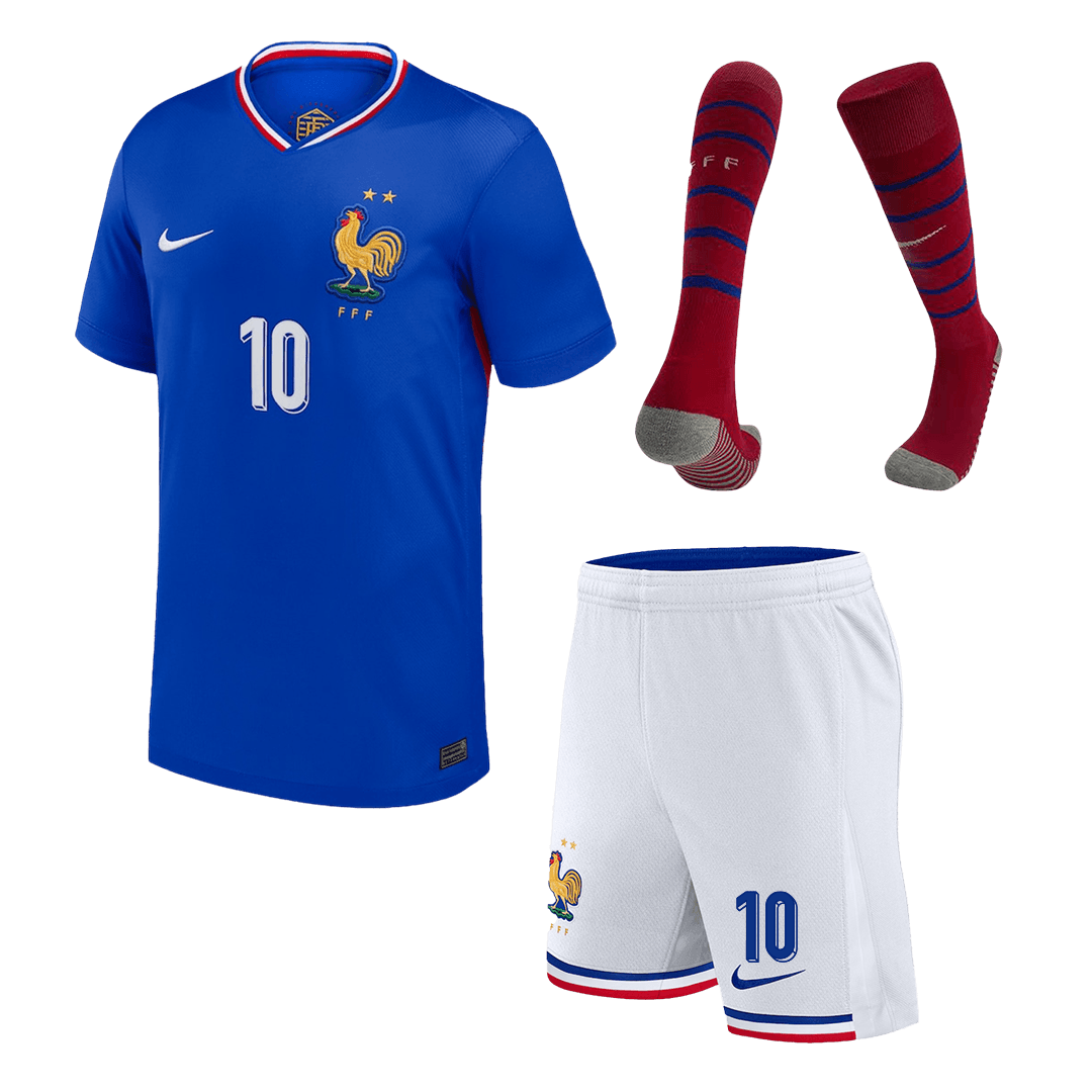MBAPPÉ #10 Frankrike Hemma fotbollströjor 2024 Fotbollssats Barn